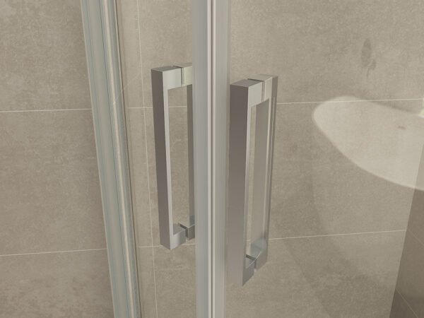 Entra cabine kwartrond met 2 schuifdeuren 900 x 900 x 2000 x 8 mm nano helder glas/chroom - Douchecabines kwartrond | Lapy