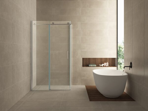 Pared cabine met 1 schuifdeur 1200 x 800 x 2000 x 8 mm nano helder glas/chroom - Douchecabines vierkant | Lapy