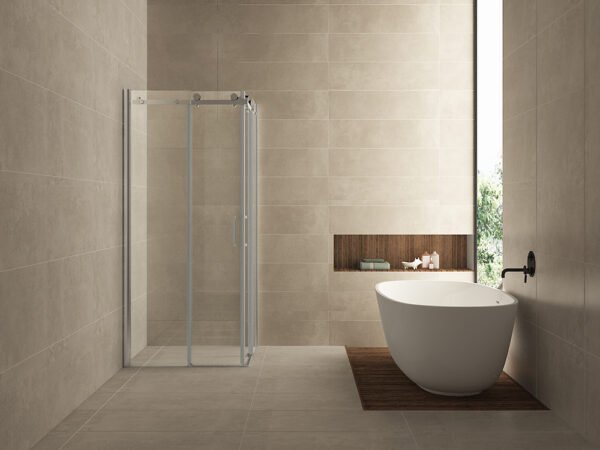 Entra hoekinstap cabine met 2 schuifdeuren 900 x 900 x 2000 x 8 mm nano helder glas/chroom - Douchecabines vierkant | Lapy