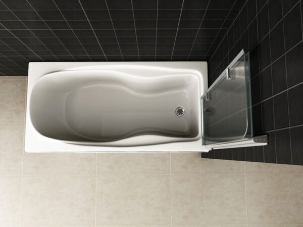 Cinco badwand draaibaar 1000 x 1400 x 6 mm nano helder glas/chroom - Badwanden | Lapy