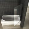 Orbit badwand draaibaar 800 x 1500 x 6 mm nano helder glas/mat zwart - Badwanden | Lapy