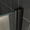 Orbit badwand draaibaar 800 x 1500 x 6 mm nano helder glas/mat zwart - Badwanden | Lapy