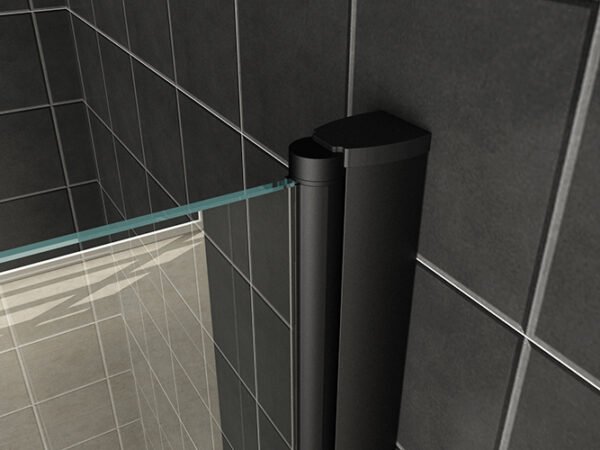 Orbit badwand draaibaar 800 x 1500 x 6 mm nano helder glas/mat zwart - Badwanden | Lapy