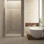Vaz nisdeur met vast deel 900 x 2000 x 8 mm nano helder glas/chroom - Draaideuren | Lapy