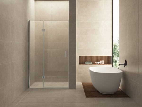 Vaz nisdeur met vast deel 1000 x 2000 x 8 mm nano helder glas/chroom - Draaideuren | Lapy