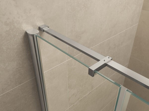 Vaz nisdeur met vast deel 1000 x 2000 x 8 mm nano helder glas/chroom - Draaideuren | Lapy