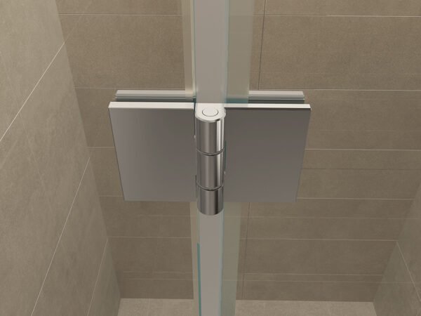 Vaz nisdeur met vast deel 1000 x 2000 x 8 mm nano helder glas/chroom - Draaideuren | Lapy