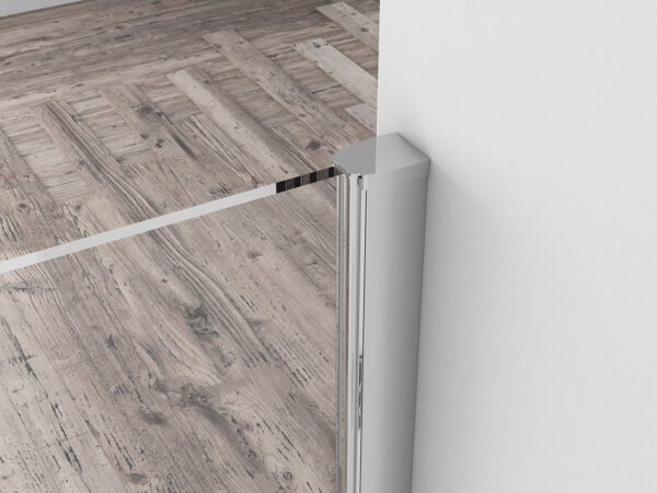 Eco zijwand met muurprofiel 400 x 2000 x 8 mm nano helder glas/chroom - Zijwanden | Lapy