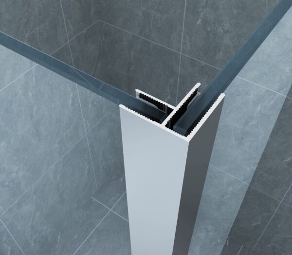 Eco zijwand met hoekprofiel 300 x 2000 x 8 mm nano helder glas/chroom - Zijwanden | Lapy