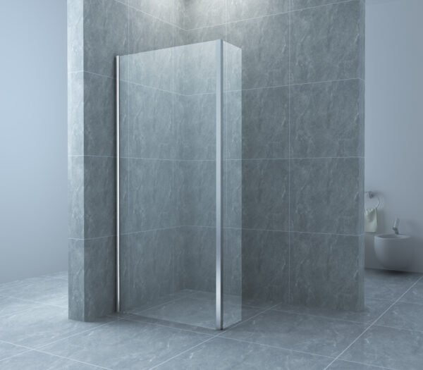 Eco zijwand met hoekprofiel 300 x 2000 x 8 mm nano helder glas/chroom - Zijwanden | Lapy