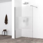 Comfort inloopdouche 1100 x 2000 x 10 mm nano helder glas met melkglas middenband/chroom - Inloopdouches | Lapy