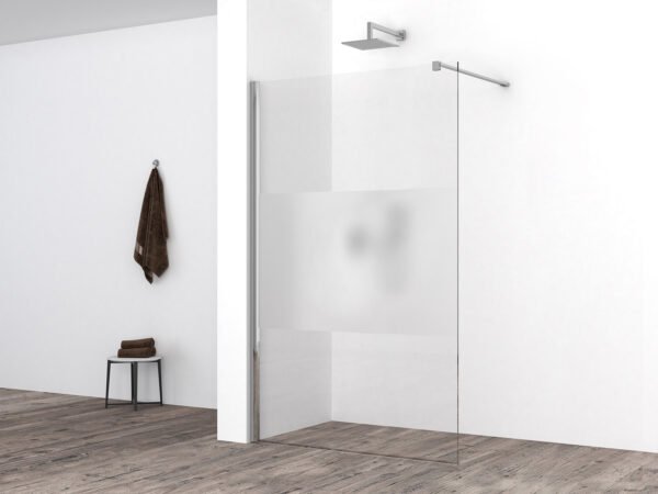 Comfort inloopdouche 1200 x 2000 x 10 mm nano helder glas met melkglas middenband/chroom - Inloopdouches | Lapy