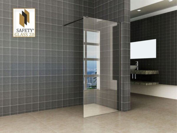 Graffic inloopdouche 1000 x 2000 x 10 mm nano safety glass folie helder glas/mat zwart - Inloopdouches | Lapy