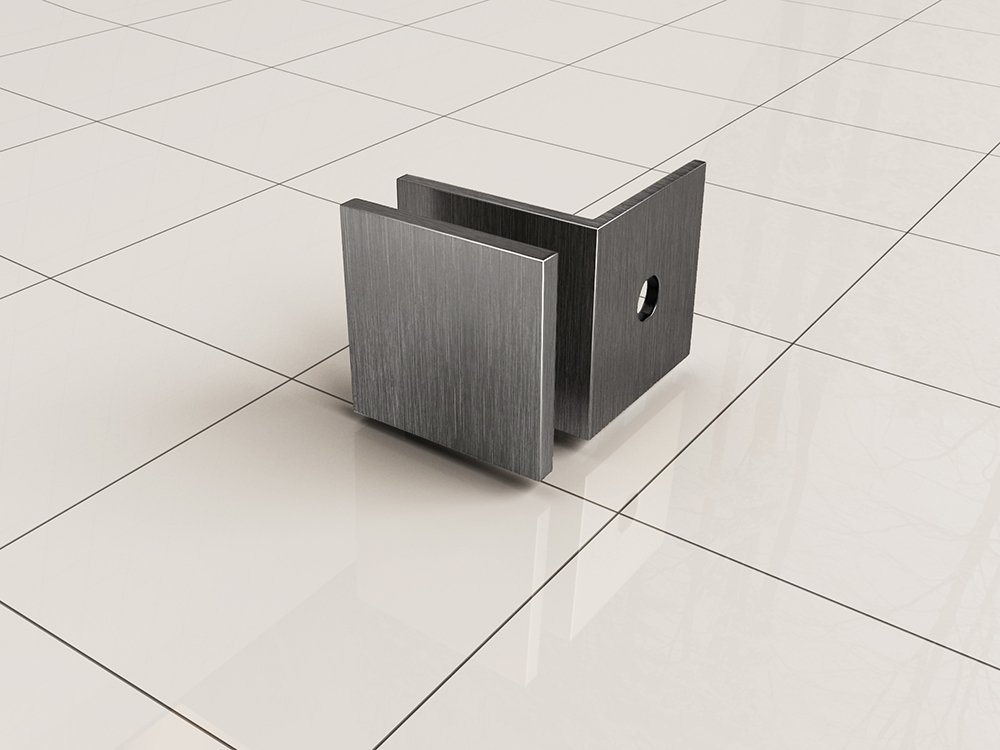 Less glaskoppelingset voor profielloze inloopdouche 2 stuks gunmetal
