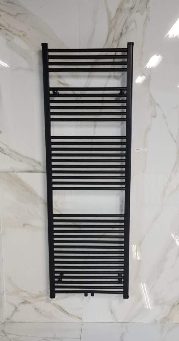Radiator Lydia 180x60 cm mat zwart met midden-onderaansluiting