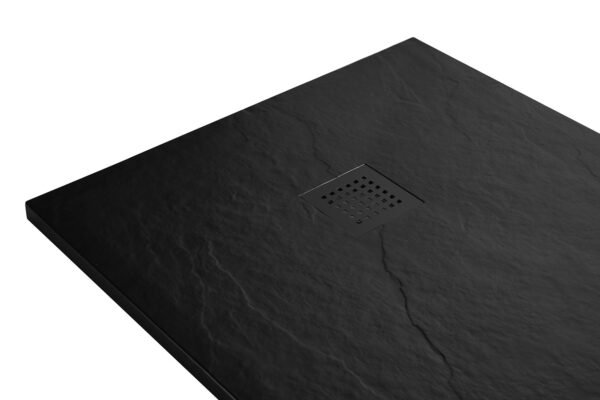 Stonea douchebak antislip composiet 900x1400x30 mm inkortbaar mat zwart - Douchebakken | Lapy
