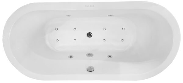 Libero vrijstaand whirlpool ligbad 170×80 cm acryl glans wit met waste chroom - Whirlpool baden | Lapy