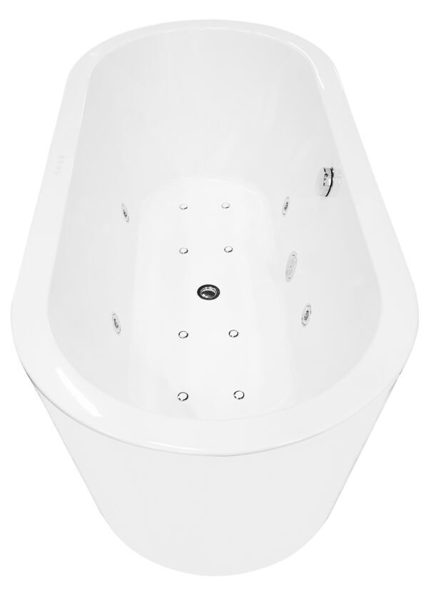Libero vrijstaand whirlpool ligbad 170×80 cm acryl glans wit met waste chroom - Whirlpool baden | Lapy