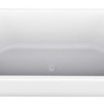 Liora half vrijstaand ligbad 170 x 75 cm acryl glans wit met waste glans wit - Half vrijstaande baden | Lapy