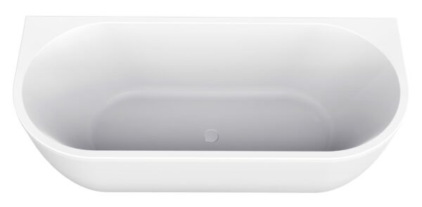 Liora half vrijstaand ligbad 170 x 75 cm acryl glans wit met waste glans wit - Half vrijstaande baden | Lapy