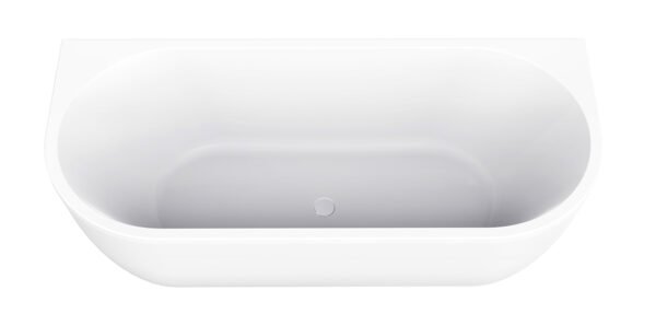 Liora half vrijstaand ligbad 180 x 80 cm acryl glans wit met waste glans wit - Half vrijstaande baden | Lapy