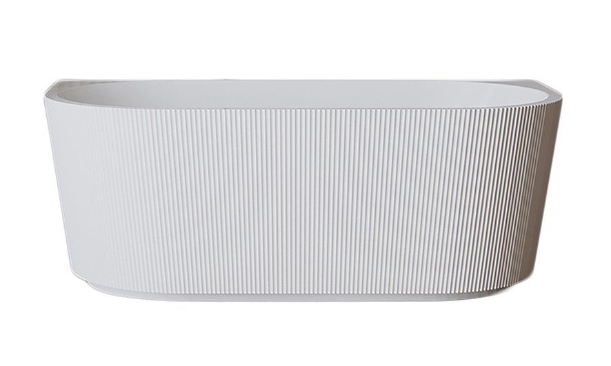 Rivi half vrijstaand ligbad 180 x 80 cm acryl mat wit met waste mat wit