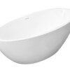 Oval vrijstaand ligbad 170 x 78 cm acryl mat wit met waste mat wit - Vrijstaande baden | Lapy