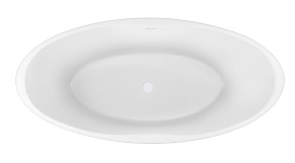Oval vrijstaand ligbad 170 x 78 cm acryl mat wit met waste mat wit - Vrijstaande baden | Lapy