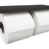 Brush dubbele toiletrolhouder mat zwart - Toiletaccessoires | Lapy