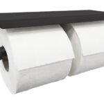Brush dubbele toiletrolhouder mat zwart - Toiletaccessoires | Lapy