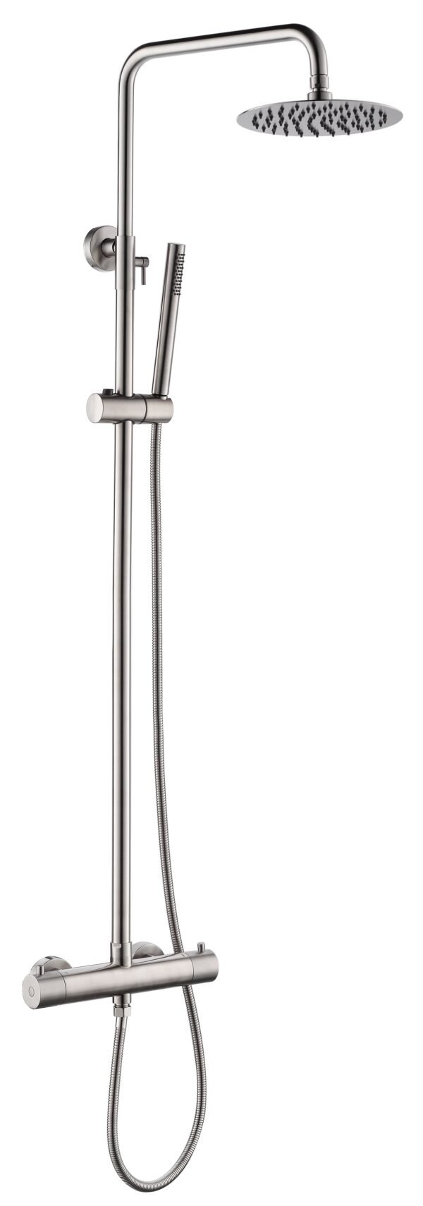 304 thermostatische regendoucheset opbouw geborsteld RVS - Regendouchesets | Lapy