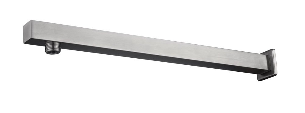 304 douchearm met muurbevestiging vierkant 40 cm geborsteld RVS