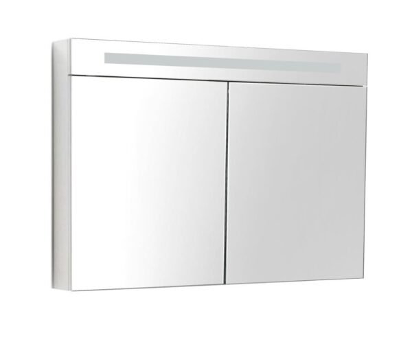 Spiegelkast met LED verlichting incl. opbouw stopcontact schakelaar 80 Hoogglans Wit