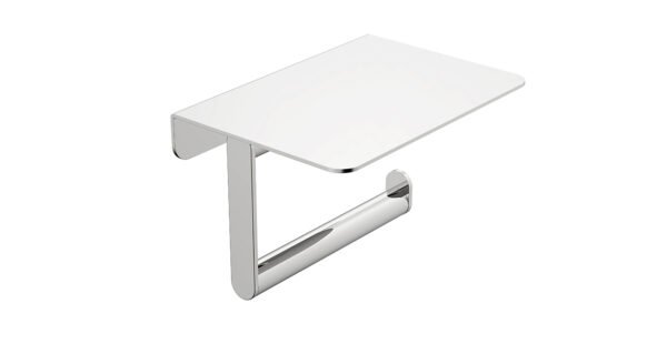 Alonzo toiletrolhouder met planchet chroom - Toiletaccessoires | Lapy