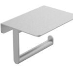 Alonzo toiletrolhouder met planchet RVS geborsteld - Toiletaccessoires | Lapy