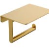 Alonzo toiletrolhouder met planchet geborsteld messing PVD - Toiletaccessoires | Lapy