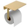 Alonzo toiletrolhouder met planchet geborsteld messing PVD - Toiletaccessoires | Lapy