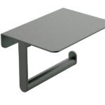 Alonzo toiletrolhouder met planchet gunmetal PVD - Toiletaccessoires | Lapy