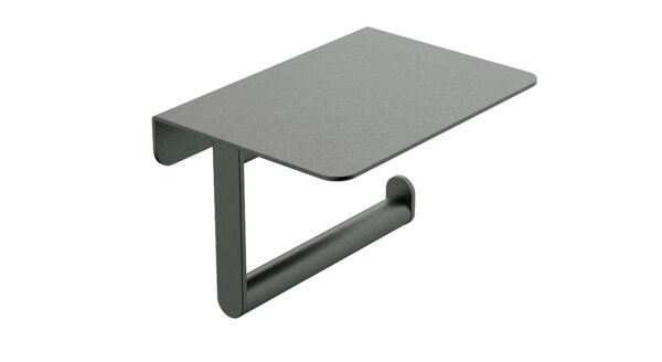 Alonzo toiletrolhouder met planchet gunmetal PVD - Toiletaccessoires | Lapy