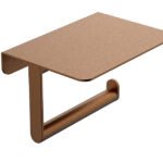Alonzo toiletrolhouder met planchet geborsteld brons koper PVD - Toiletaccessoires | Lapy