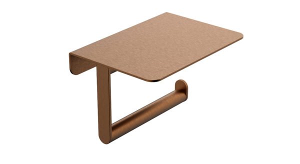 Alonzo toiletrolhouder met planchet geborsteld brons koper PVD - Toiletaccessoires | Lapy