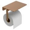 Alonzo toiletrolhouder met planchet geborsteld brons koper PVD - Toiletaccessoires | Lapy