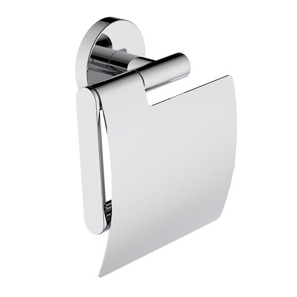 Alonzo toiletrolhouder met klep chroom - Toiletaccessoires | Lapy