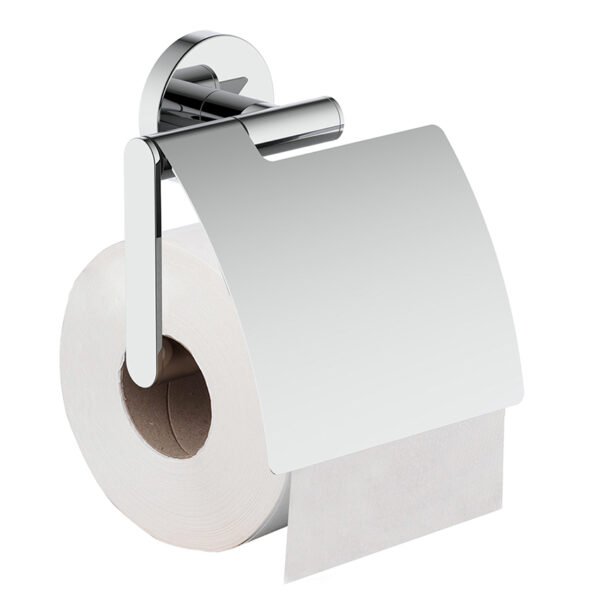 Alonzo toiletrolhouder met klep chroom - Toiletaccessoires | Lapy