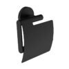 Alonzo toiletrolhouder met klep mat zwart - Toiletaccessoires | Lapy