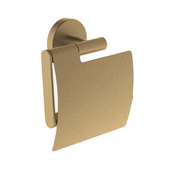 Alonzo toiletrolhouder met klep geborsteld messing PVD - Toiletaccessoires | Lapy