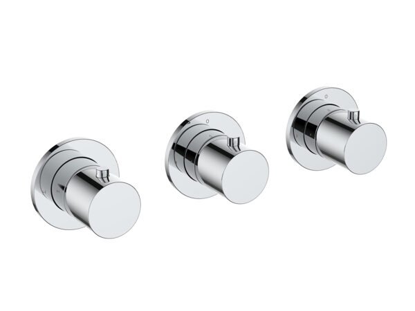 Caral afbouwdeel thermostatische douchekraan met 2 stopkranen chroom - Kranen | Lapy
