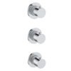 Caral afbouwdeel thermostatische douchekraan met 2 stopkranen chroom - Kranen | Lapy