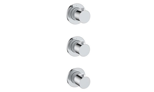 Caral afbouwdeel thermostatische douchekraan met 2 stopkranen chroom - Kranen | Lapy