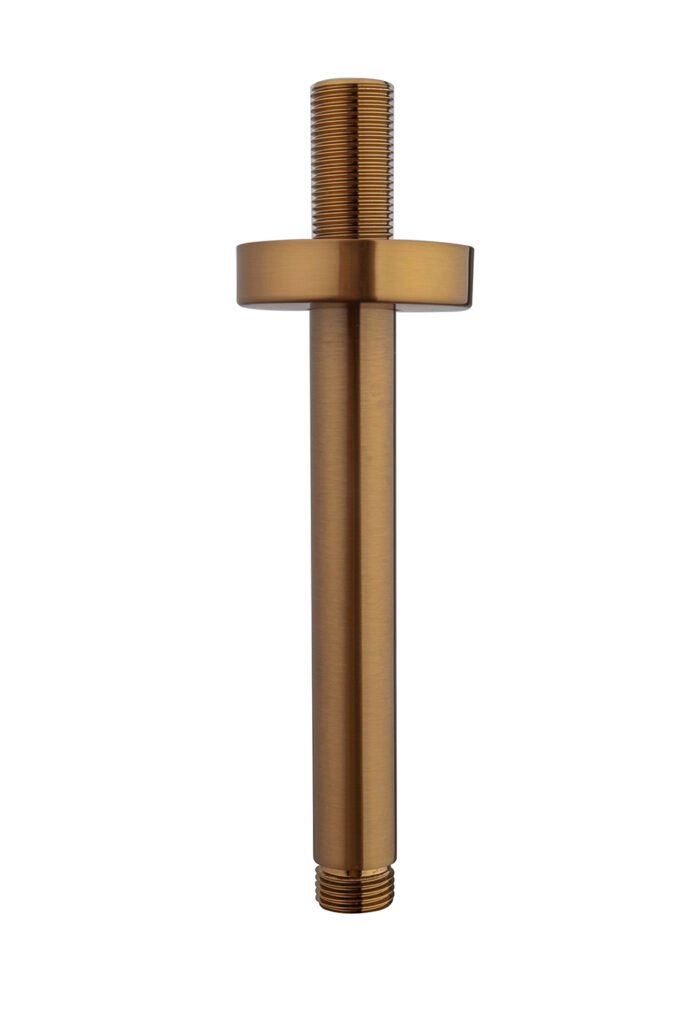 UniMatch douchearm met plafondbevestiging 15 cm geborsteld brons koper PVD